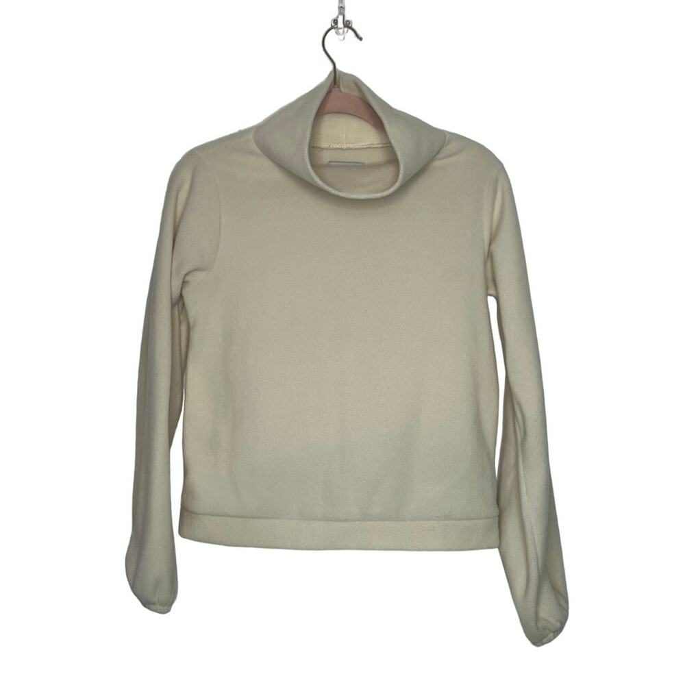 Dudley Stephens Park Slope Ivory Cream Long Sleeve Fleece Turtleneck Size XS